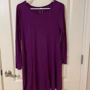 Purple Long Sleeve Dress
